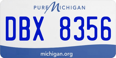 MI license plate DBX8356