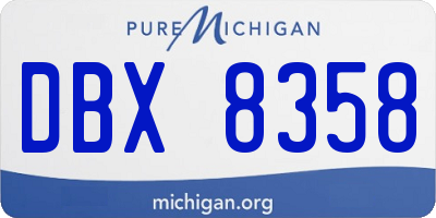 MI license plate DBX8358