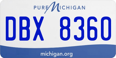 MI license plate DBX8360