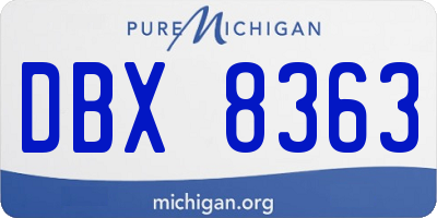 MI license plate DBX8363
