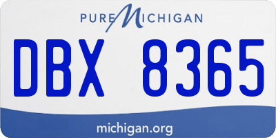 MI license plate DBX8365