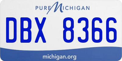 MI license plate DBX8366