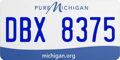MI license plate DBX8375