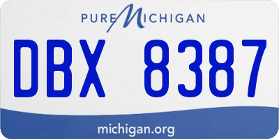 MI license plate DBX8387