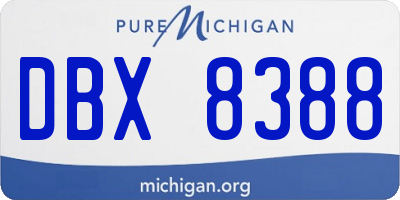 MI license plate DBX8388