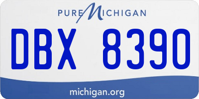 MI license plate DBX8390