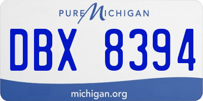MI license plate DBX8394