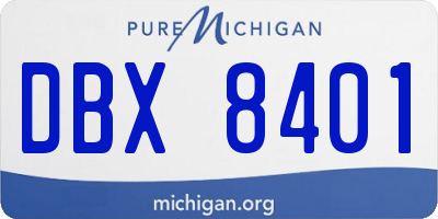MI license plate DBX8401