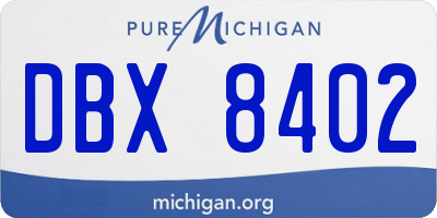 MI license plate DBX8402