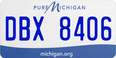 MI license plate DBX8406