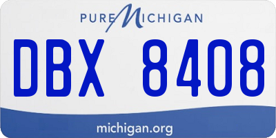 MI license plate DBX8408