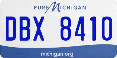 MI license plate DBX8410