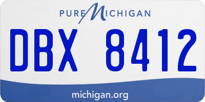 MI license plate DBX8412