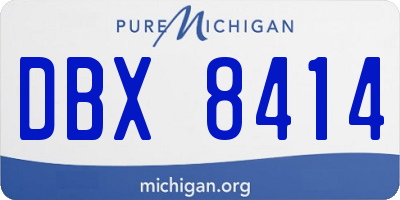 MI license plate DBX8414