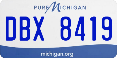 MI license plate DBX8419