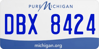 MI license plate DBX8424