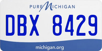 MI license plate DBX8429