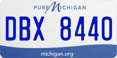MI license plate DBX8440
