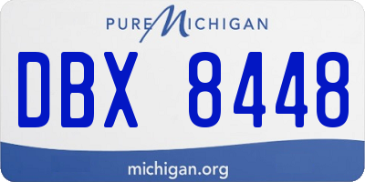 MI license plate DBX8448