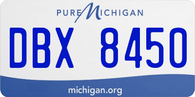 MI license plate DBX8450