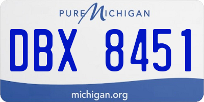 MI license plate DBX8451
