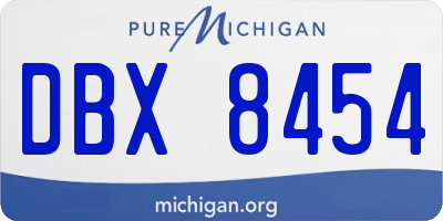MI license plate DBX8454