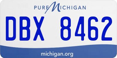 MI license plate DBX8462
