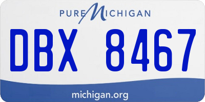 MI license plate DBX8467