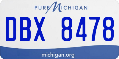 MI license plate DBX8478