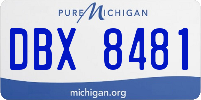 MI license plate DBX8481