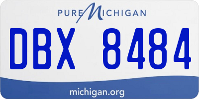 MI license plate DBX8484