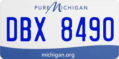 MI license plate DBX8490