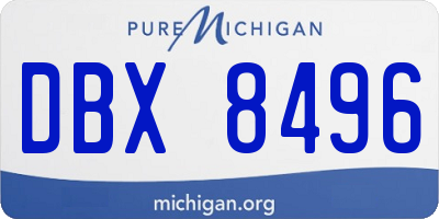MI license plate DBX8496