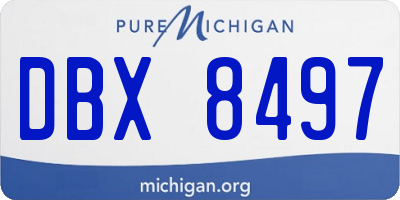 MI license plate DBX8497