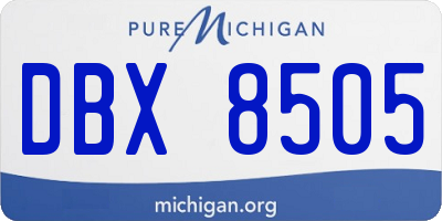 MI license plate DBX8505