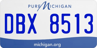 MI license plate DBX8513