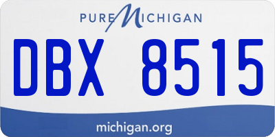 MI license plate DBX8515