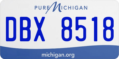 MI license plate DBX8518