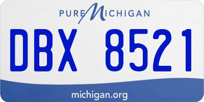 MI license plate DBX8521