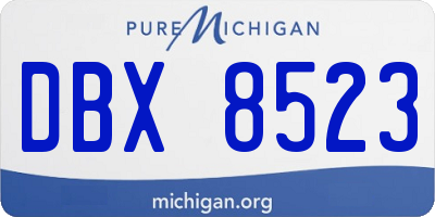 MI license plate DBX8523