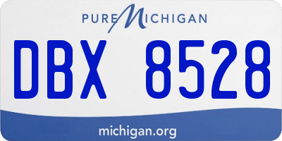 MI license plate DBX8528