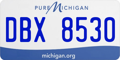 MI license plate DBX8530