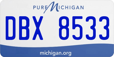 MI license plate DBX8533