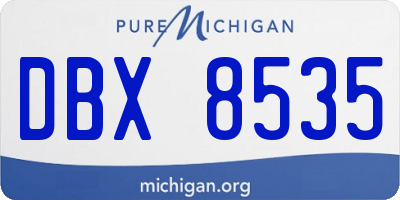 MI license plate DBX8535