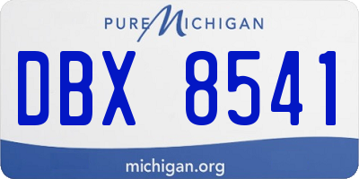 MI license plate DBX8541