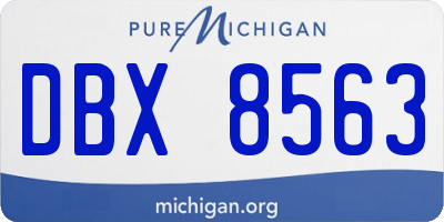 MI license plate DBX8563