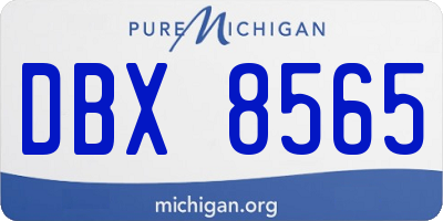 MI license plate DBX8565