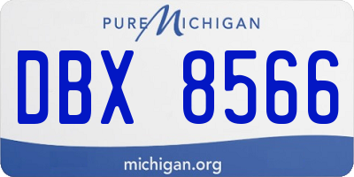 MI license plate DBX8566