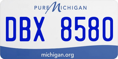 MI license plate DBX8580