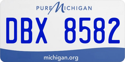 MI license plate DBX8582